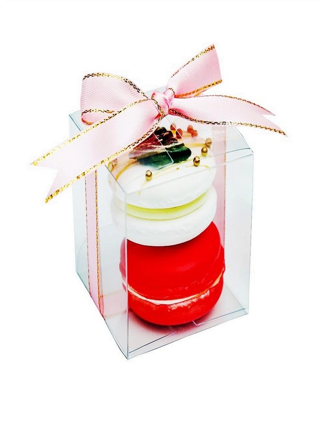 SLShePack 50Pack Clear Macaron Boxes - Modern, Transparent, 2"x2"x2" - Perfect for Christmas, Valentine's, Mother's Day & More - Image 1
